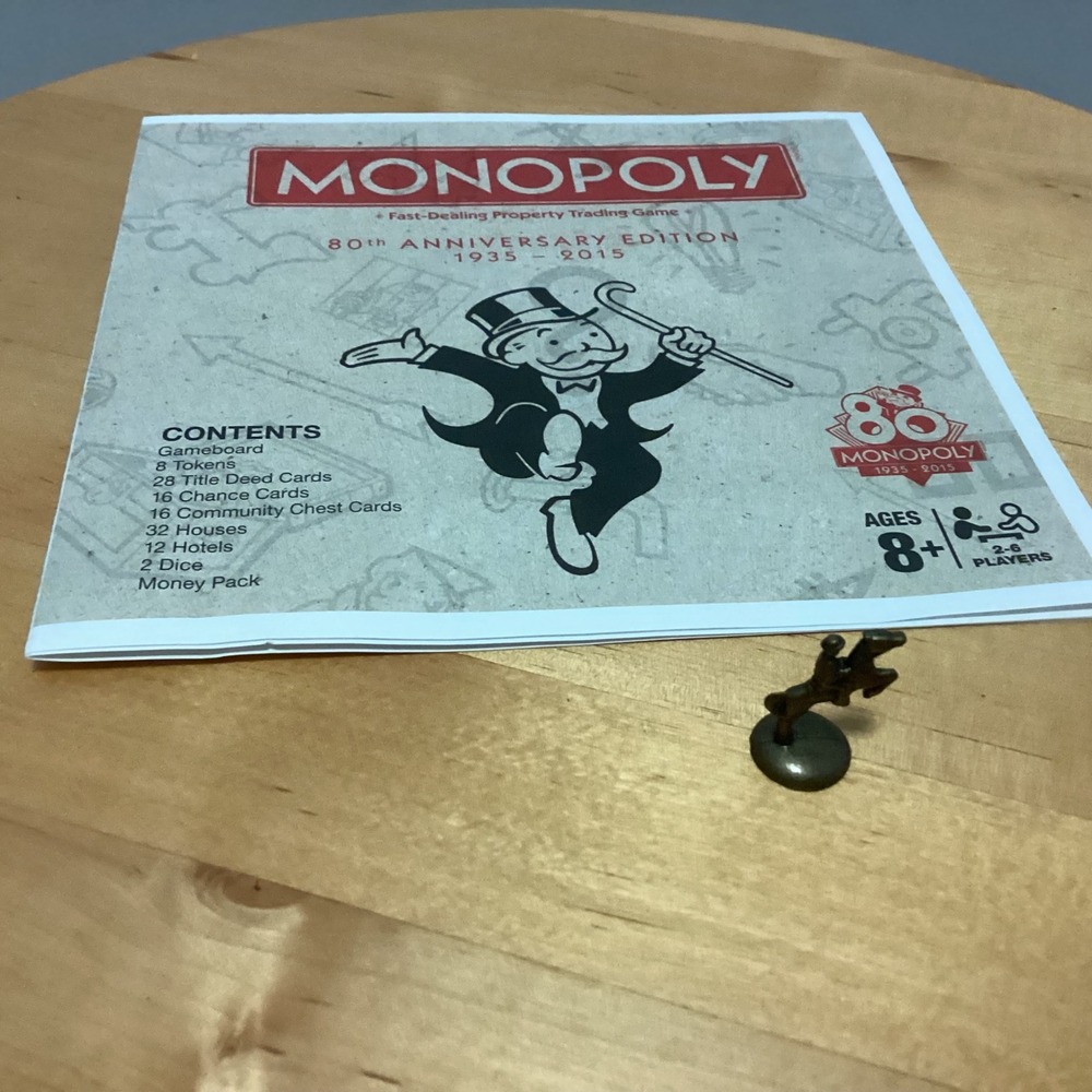 Monopoly 80th Anniversary Edition Horse and Rider Token Bronze Metal Replacement